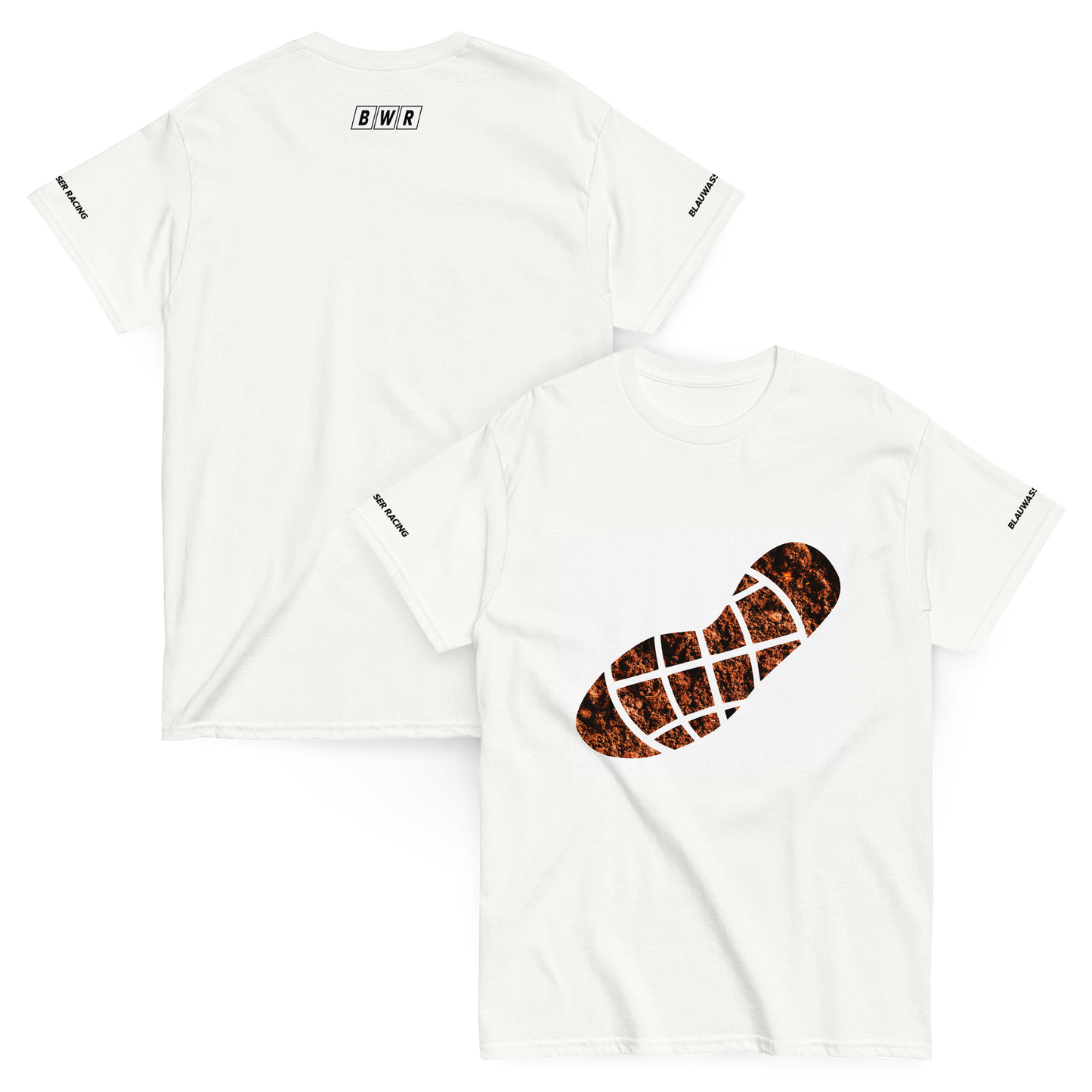 BWR Footprint Racing T-Shirt - Bedruckte Ärmel 